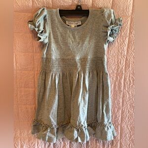 Charming Ruffled Gray Kids Dress